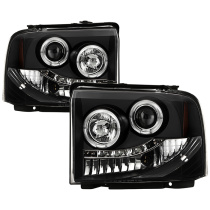 Ford F250/350/450 Super Duty 05-07 Strålkastare Projektor - LED Halo Svarta Spyder Auto